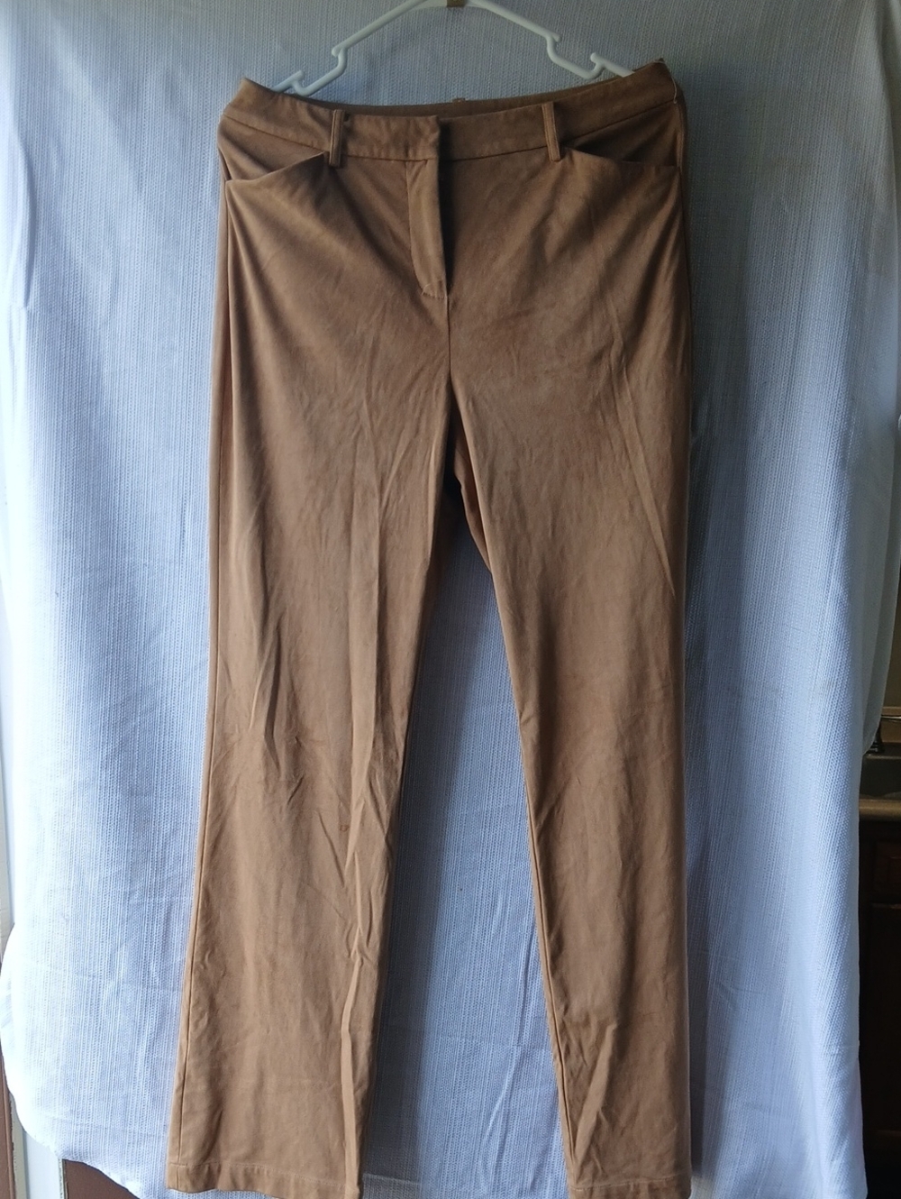Donna Karan Suede-Look Tan Pants